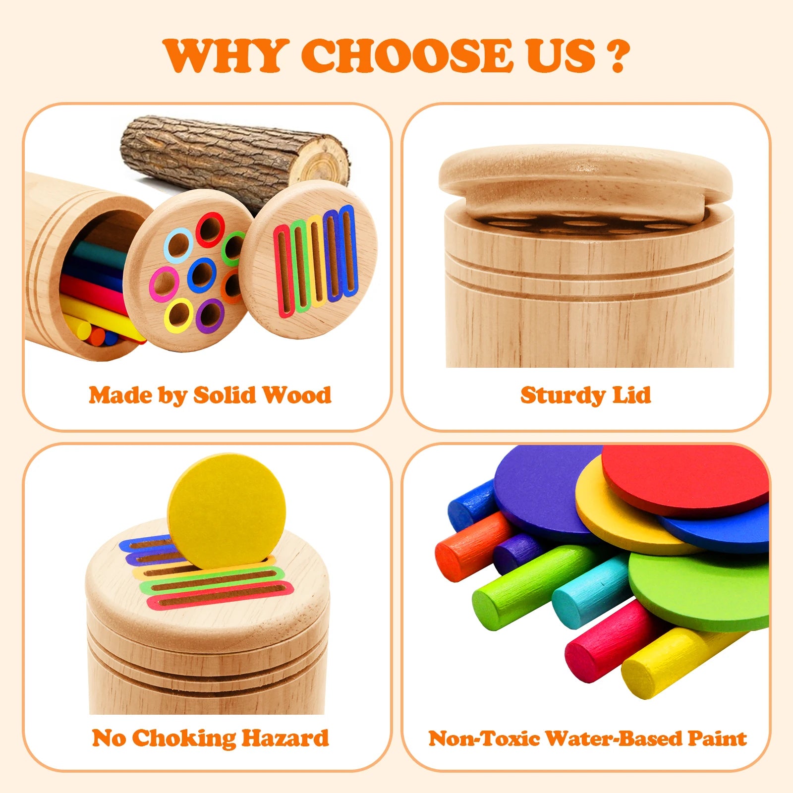 Jouet d'apprentissage en bois (2-5ans)
